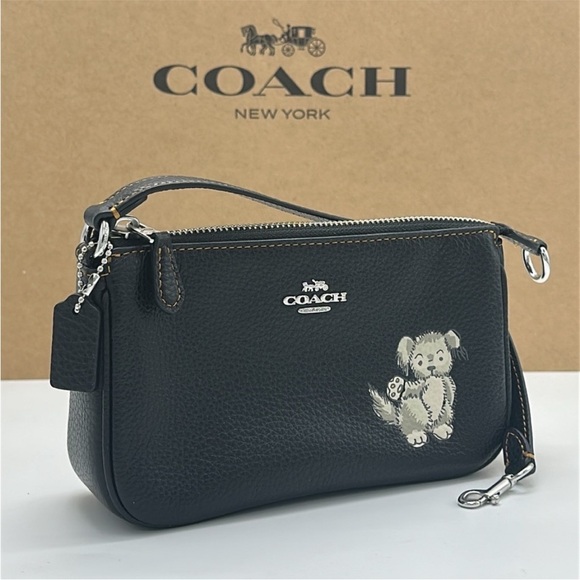 Coach Nolita 19 With Happy Dog Black Leather Bag with Silver Hardware - Picture 3 of 16